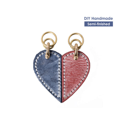POPSEWING® Leather Couple Loving Heart Keychain DIY Kits