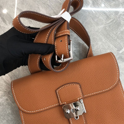 Top Grain Leather Mini Flap Bag