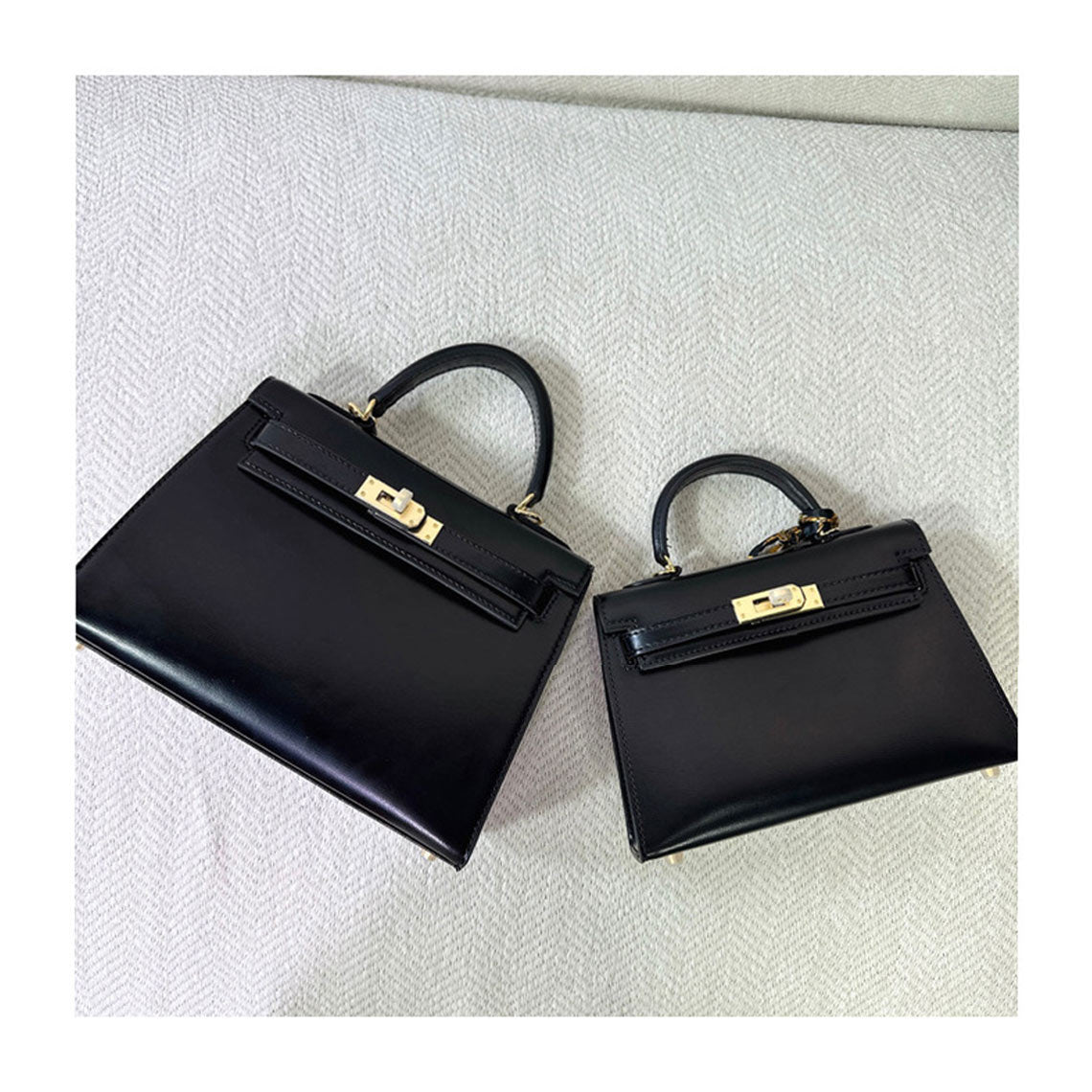 Black Leather Inspired Mini Designer Bag | Luxury Small