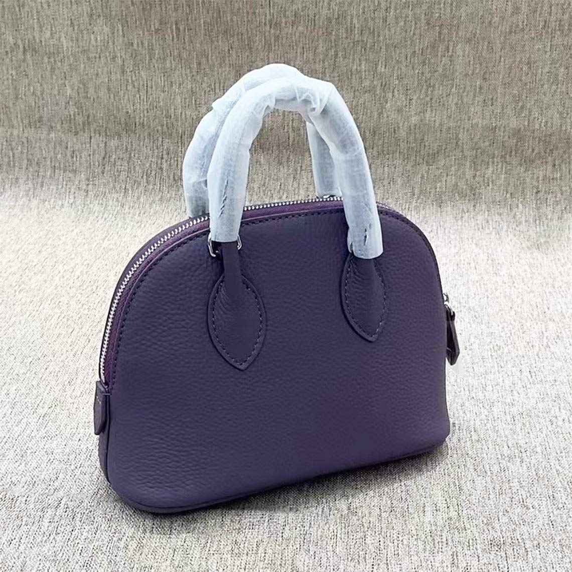 Top Grain Leather Mini Bowling Handbag