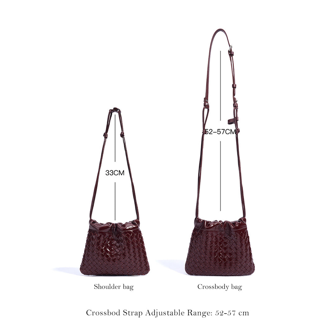 Sheep Leather Women Mini Woven Clutch