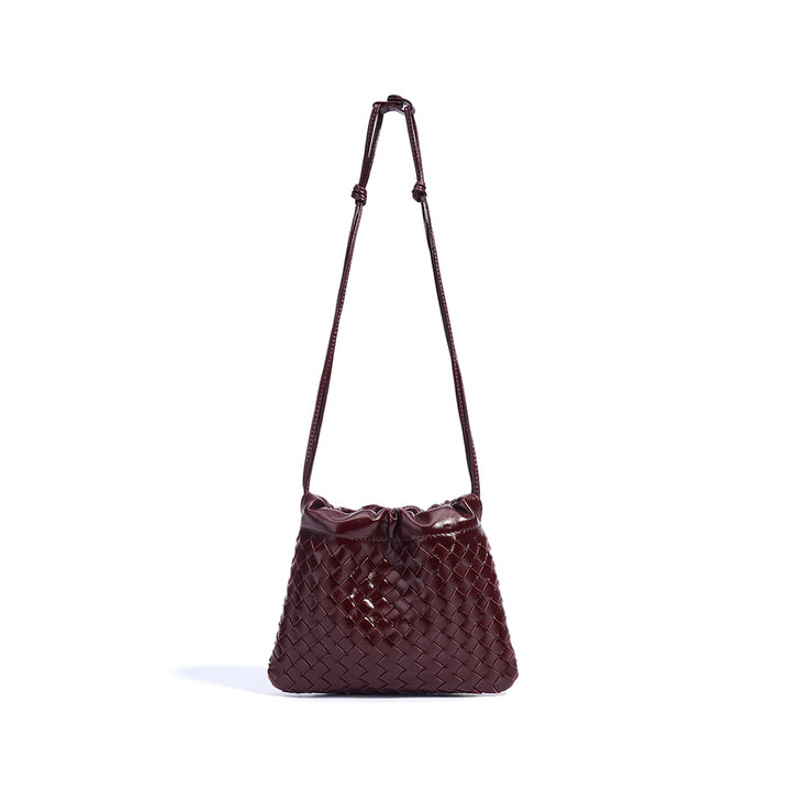 Sheep Leather Women Mini Woven Clutch