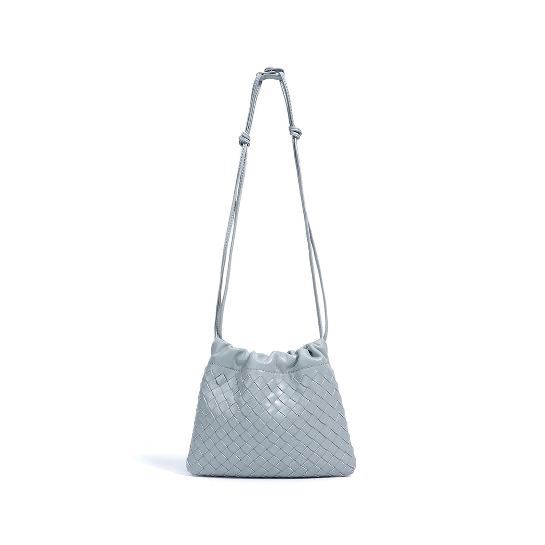 Sheep Leather Women Mini Woven Clutch