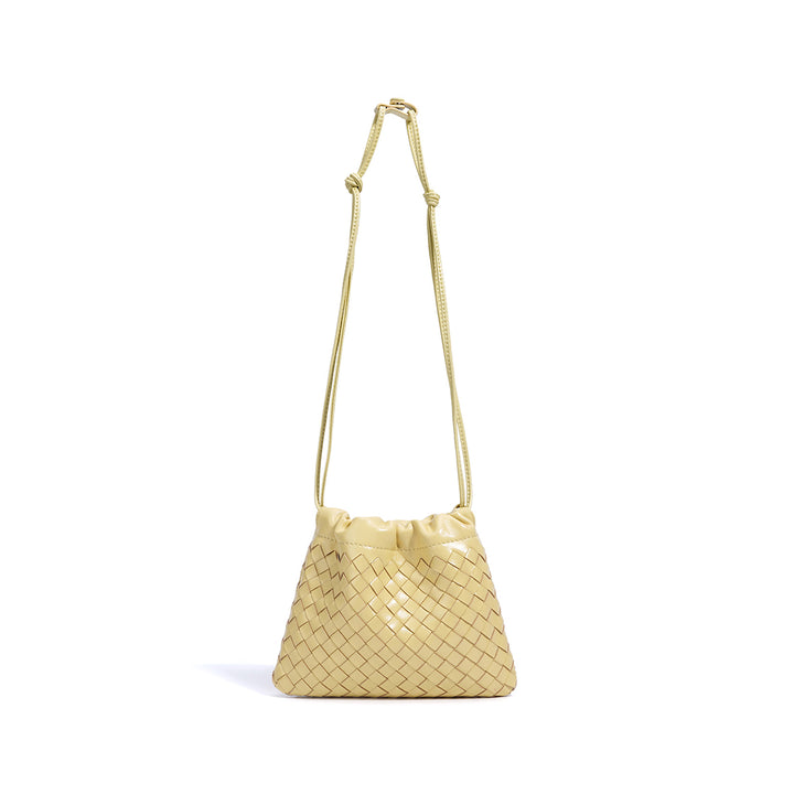 Sheep Leather Women Mini Woven Clutch