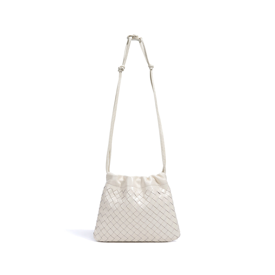 Sheep Leather Women Mini Woven Clutch