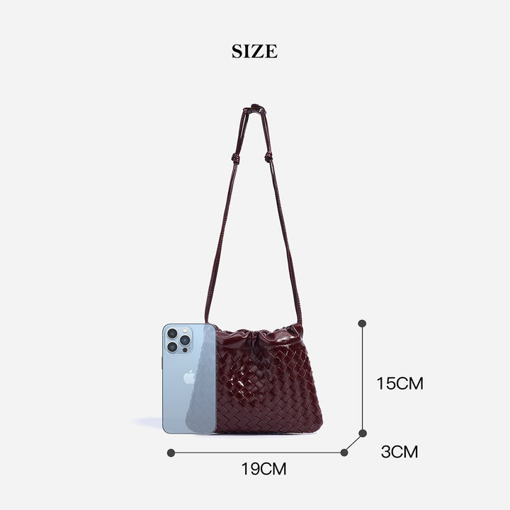Sheep Leather Women Mini Woven Clutch