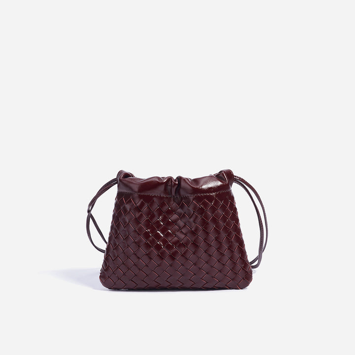 Sheep Leather Women Mini Woven Clutch