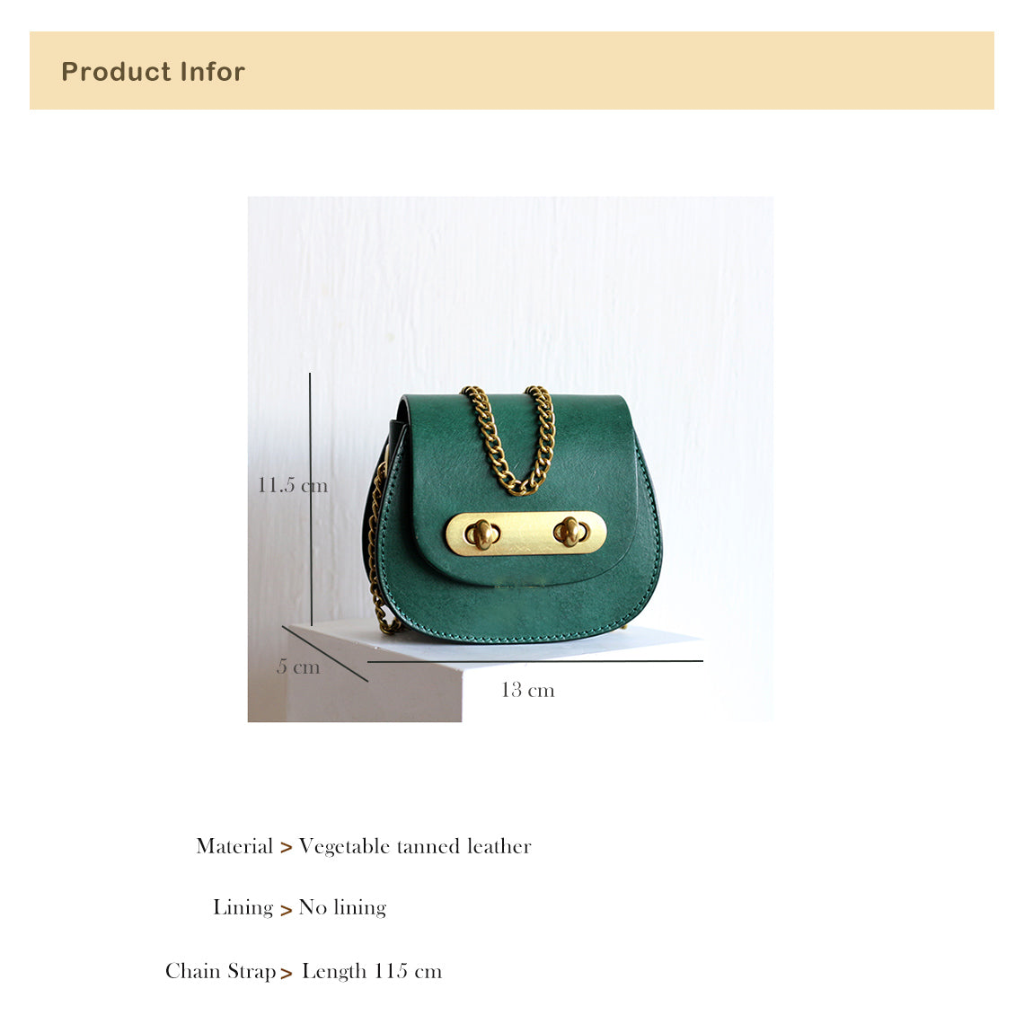 Green Leather Bag | Saddle Bag Size