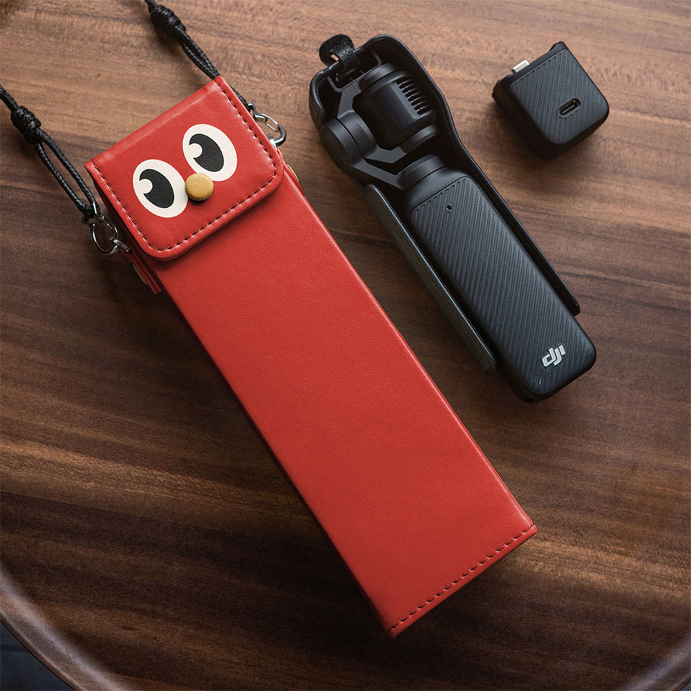 Red leather dji osmo pocket 3 hard case