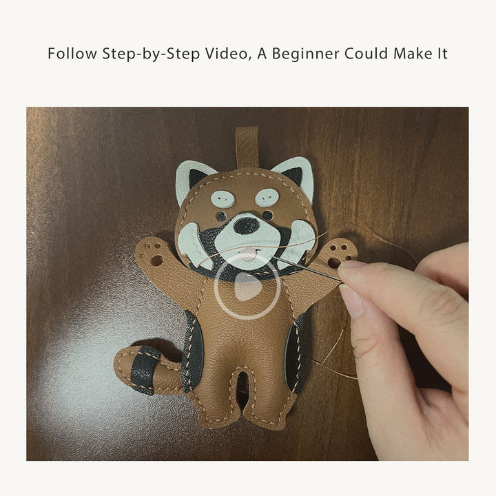 POPSEWING® Leather Raccoon Keychain Charm DIY Kit
