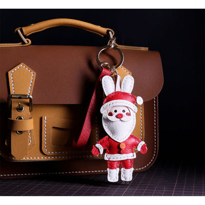 POPSEWING® Sheep Leather Christmas Santa Keychain DIY Kits