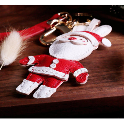 POPSEWING® Sheep Leather Christmas Santa Keychain DIY Kits