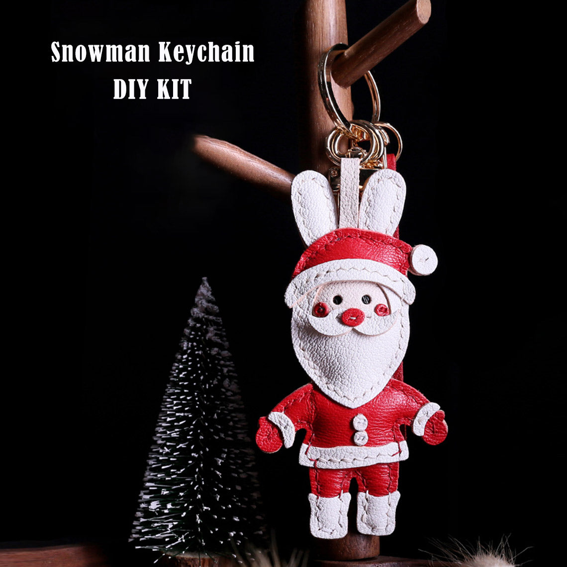 Christmas Santa Clause Keychain Leather | DIY Keychain Kit - POPSEWING®