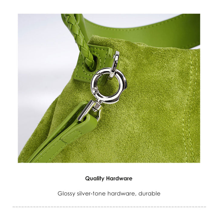 Suede Leather Summer Drawstring Shoulder Bag