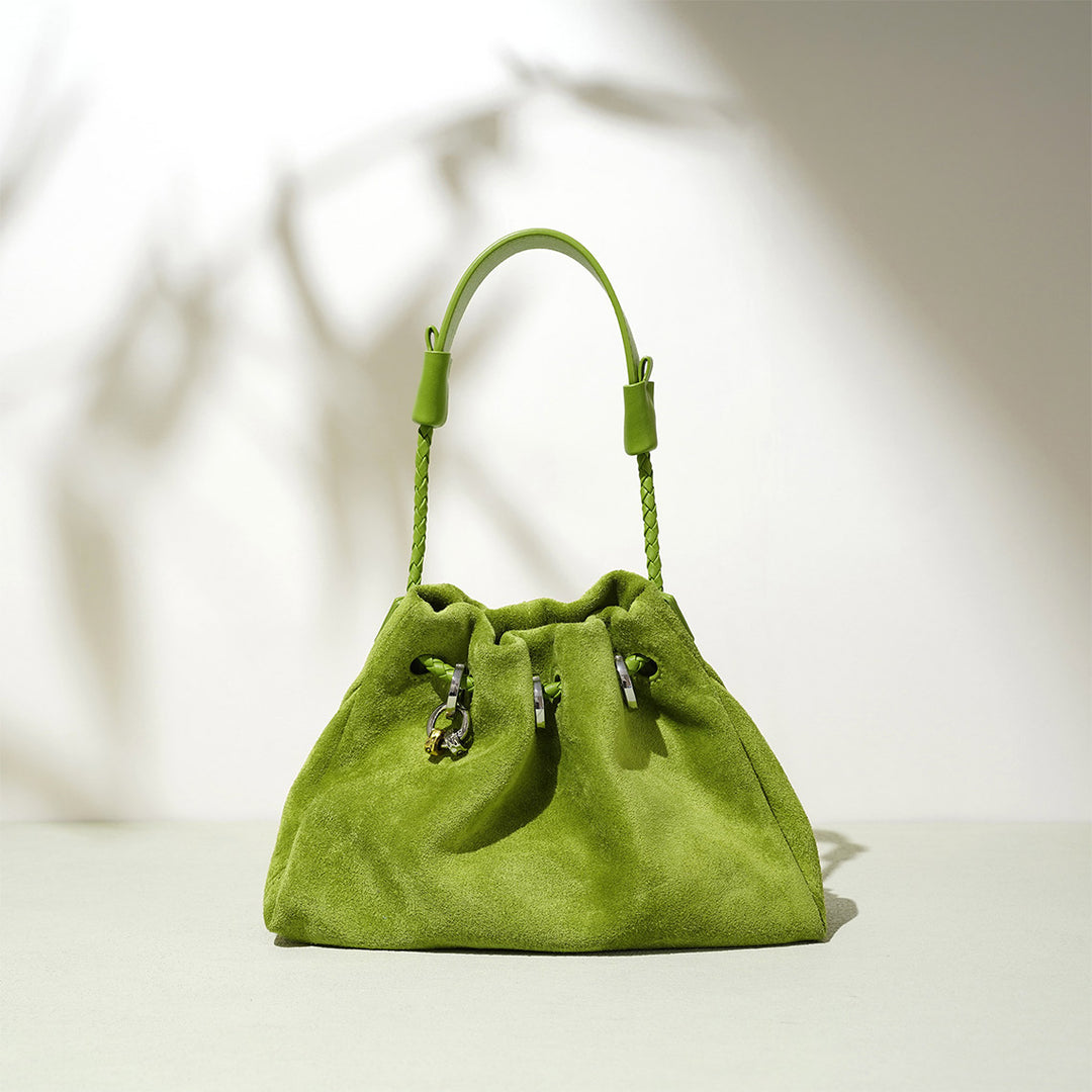 Bright Green Color Leather Pouch | Bags for Summer