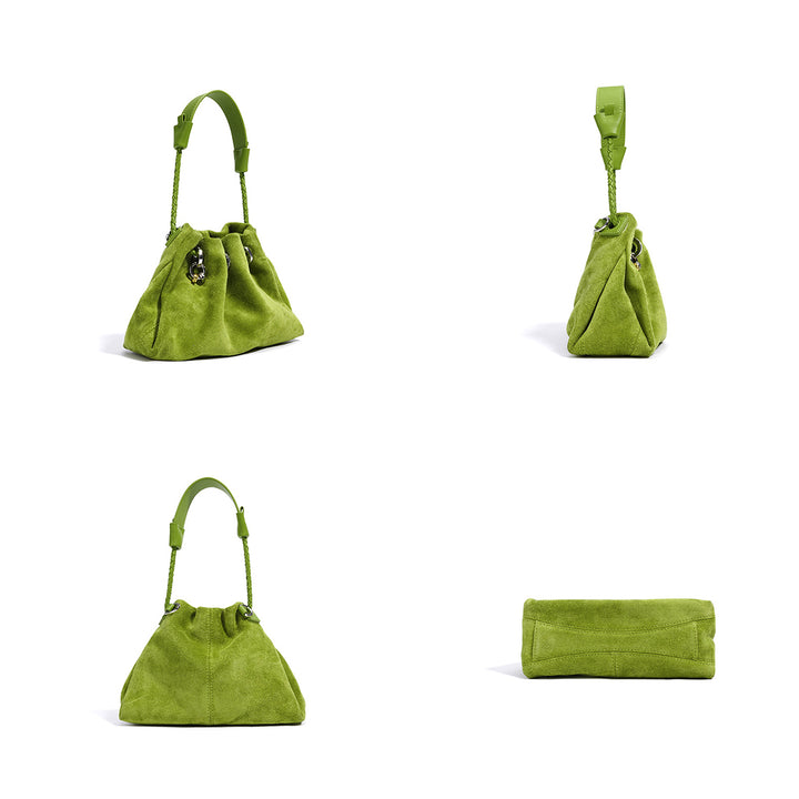 Suede Leather Summer Drawstring Shoulder Bag