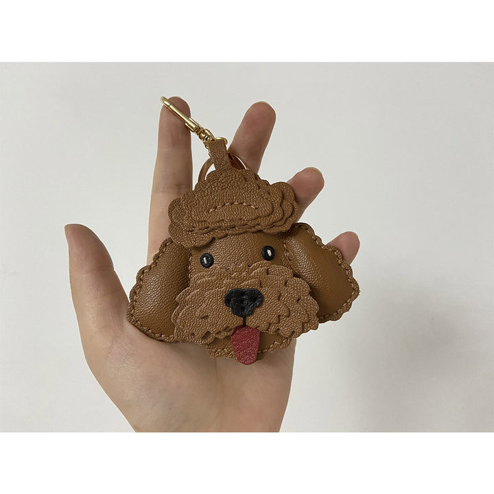 Lambskin Teddy Dog Keychain | Handcrafted Leather Accessories for Women - POPSEWING®