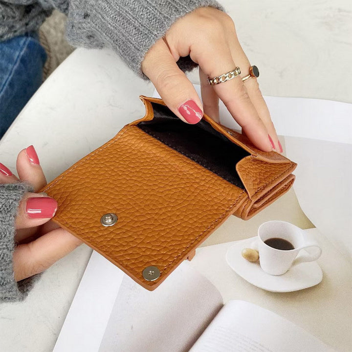 Top Grain Leather Trifold Wallet for Women