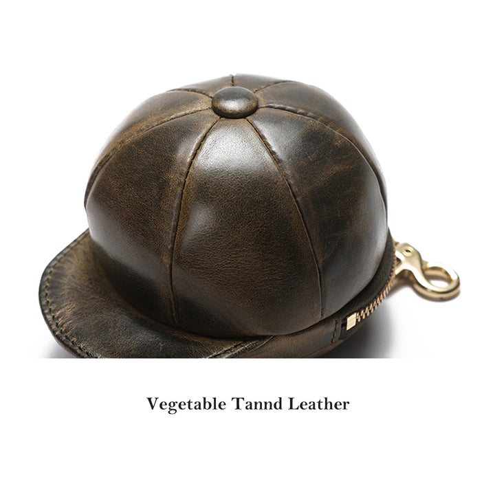 Vegetable Tanned Leather Baseball Cap Purse | AirPods Holder