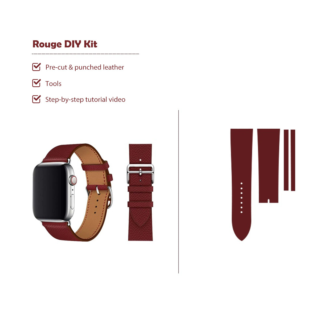 Rouge Apple Watch Band Leather DIY Kit | POPSEWING®