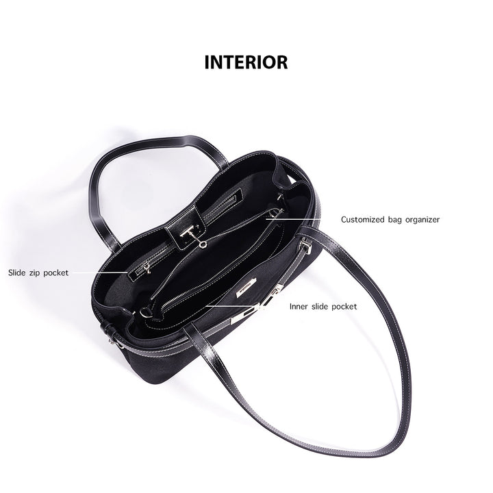 Vegetable Tanned Leather Linen Shoulder Bag