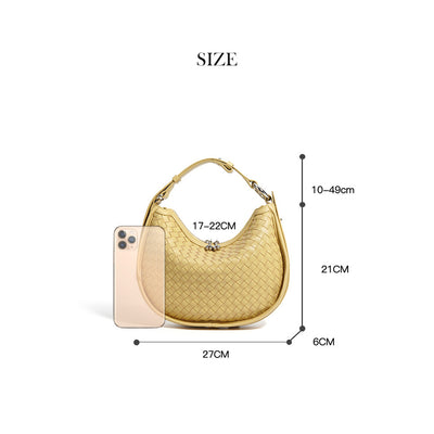 Design Leather Woven Hobo Bag Size