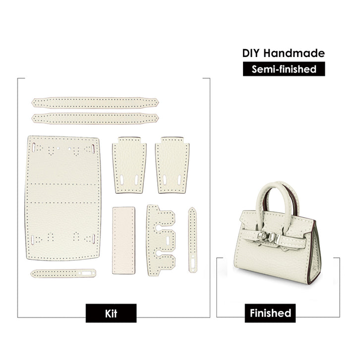White Leather Mini Birkin Charm DIY Patterns | Fun DIY Sewing Project for Beginners- POPSEWING®