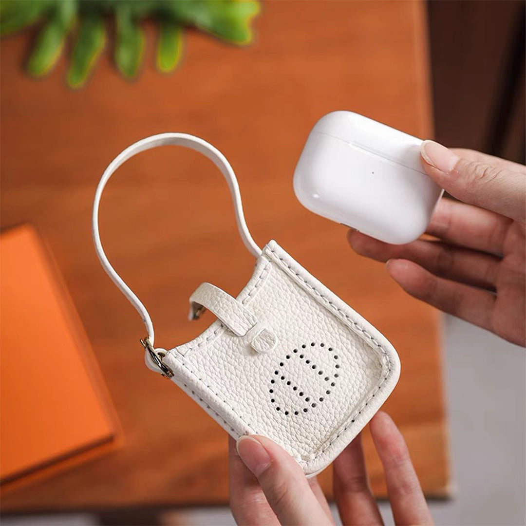 POPSEWING Leather Mini H Bag Charm Airpods Earbuds Case 