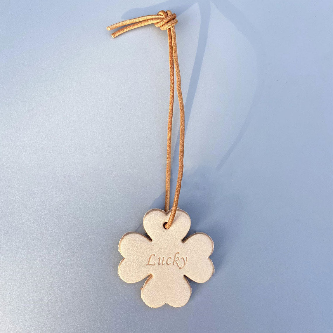 Vegetable Tanned Leather Lucky Clover Charm