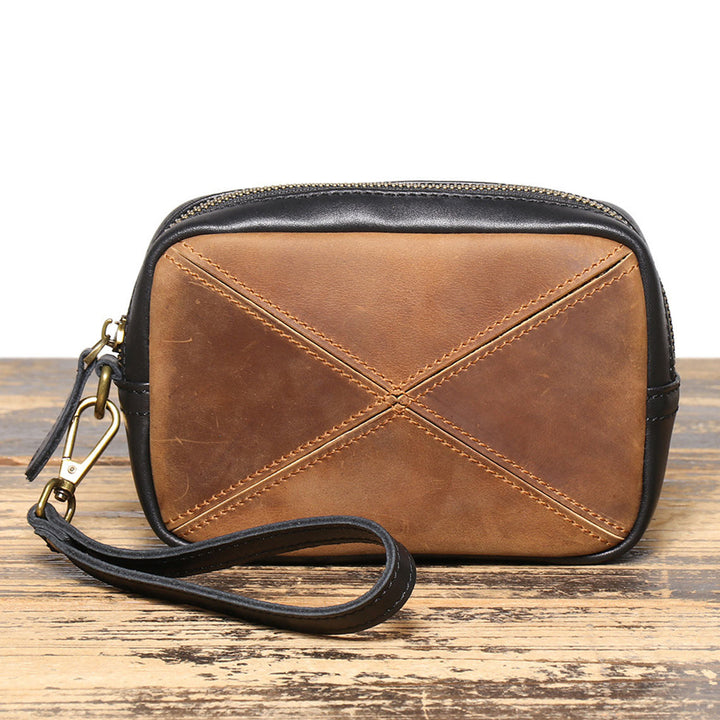 Top Grain Leather Men Wrist Bag