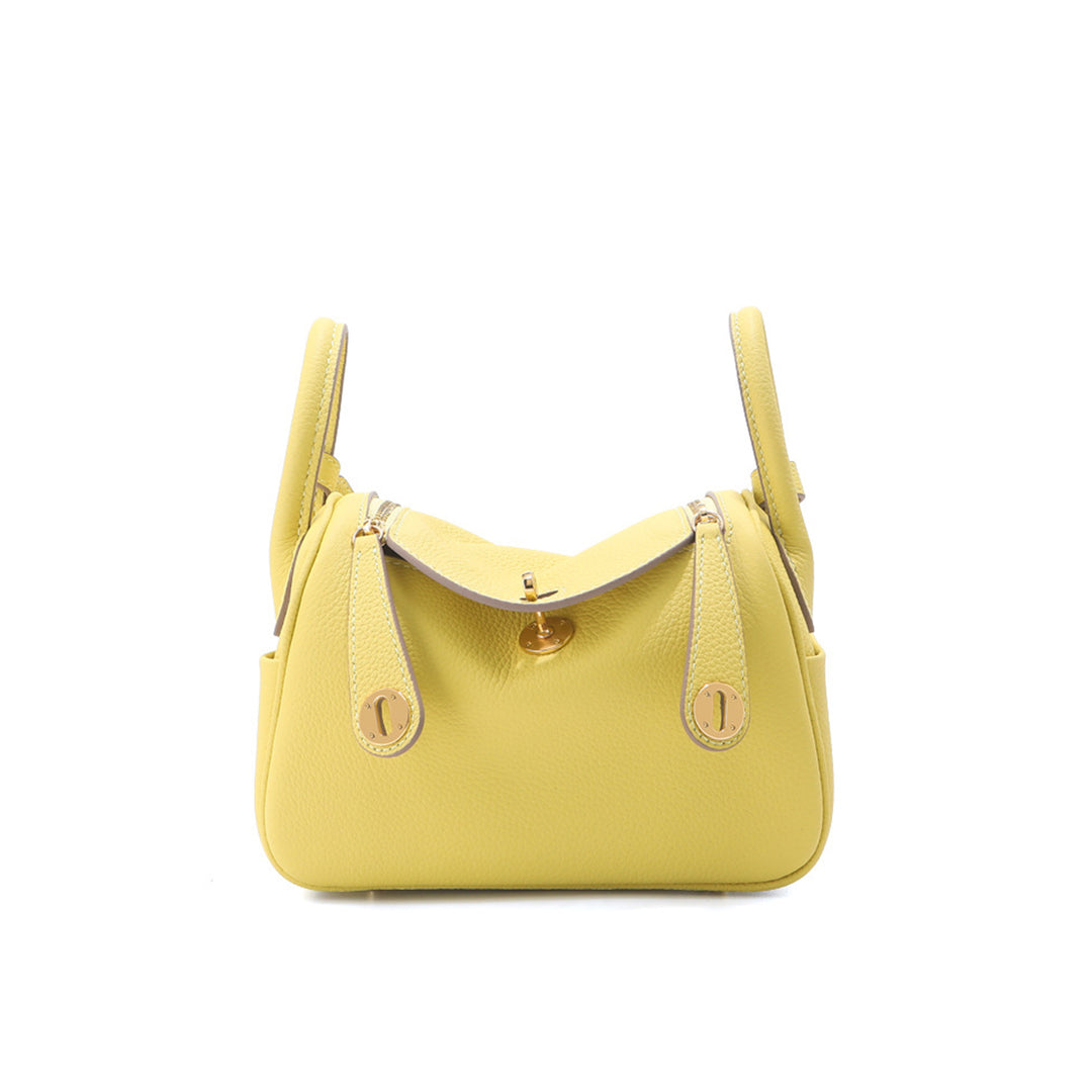 Leather Handbag | Inspired Leather Lindy Handbag in Yellow