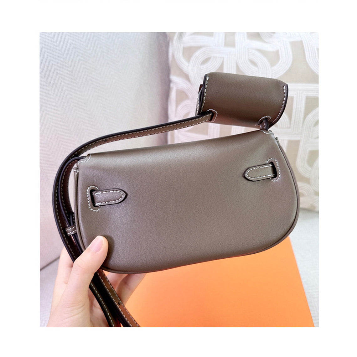 Top Grain Leather New Kelly Saddle Bag