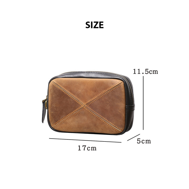 Top Grain Leather Men Wrist Bag