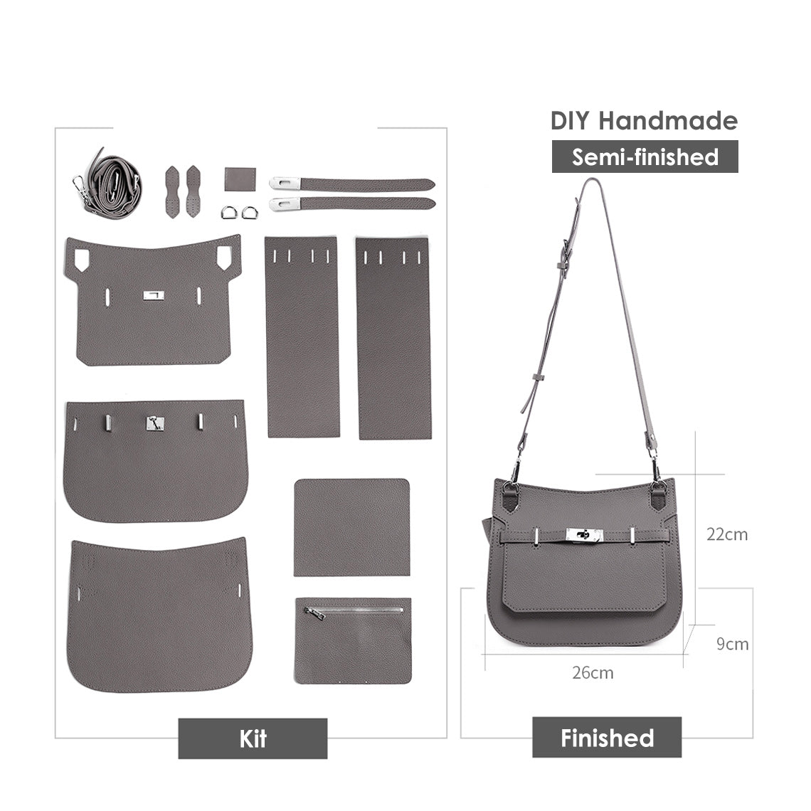 Jypsiere Bag DIY Leather Kit Handmade | DIY Crossbody Bag Kits - POPSEWING™