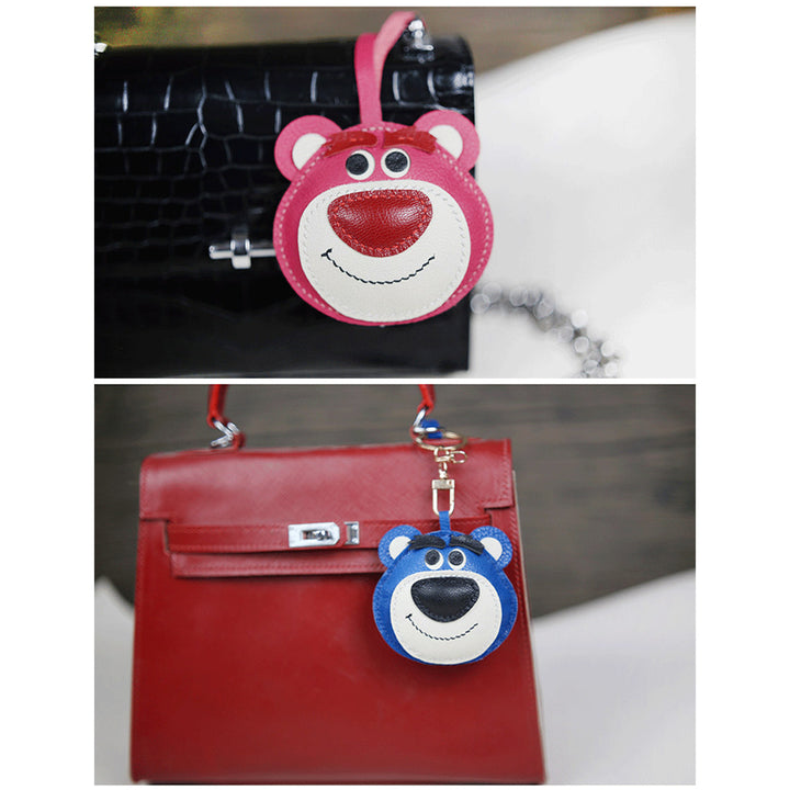 Luxury Leather Bag Charms Cartoon | Cute Huggin Bear Bag Charm - POPSEWING™