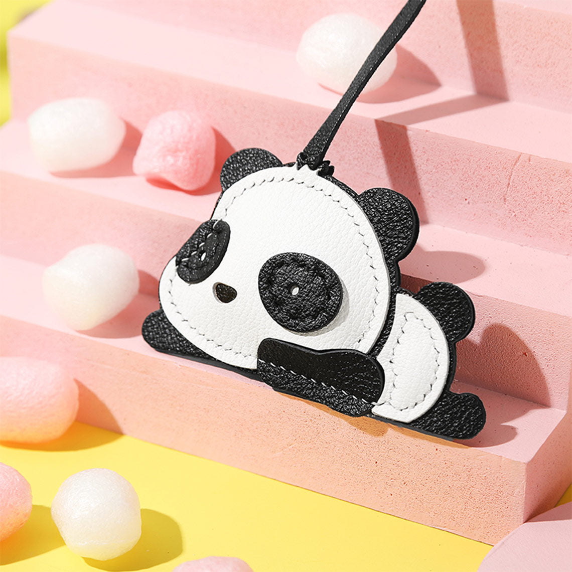 Cute Black and White Panda Keychain Pendant | Handmade Panda Keyring - POPSEWING™