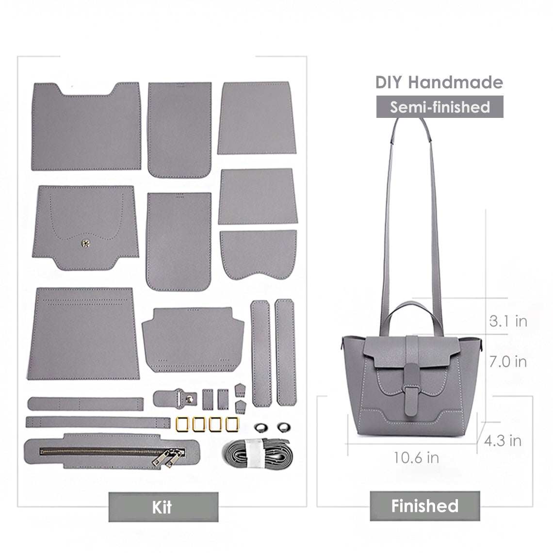POPSEWING™ Leather Maestro Bag DIY Kit | Handmade Handbag Semi-Finished