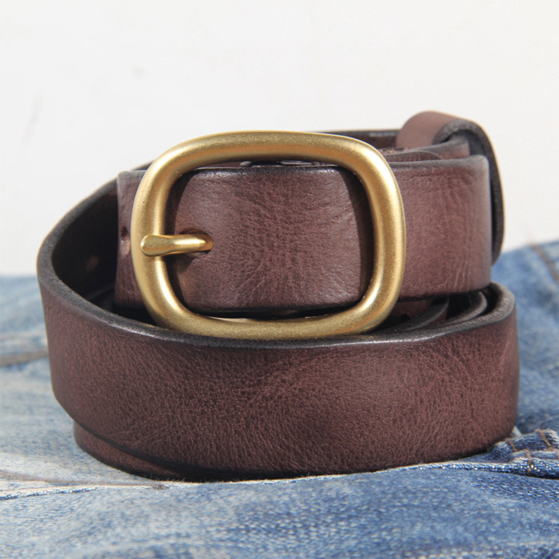 Heritage Brown Leather Belt for Women - POPSEWING™