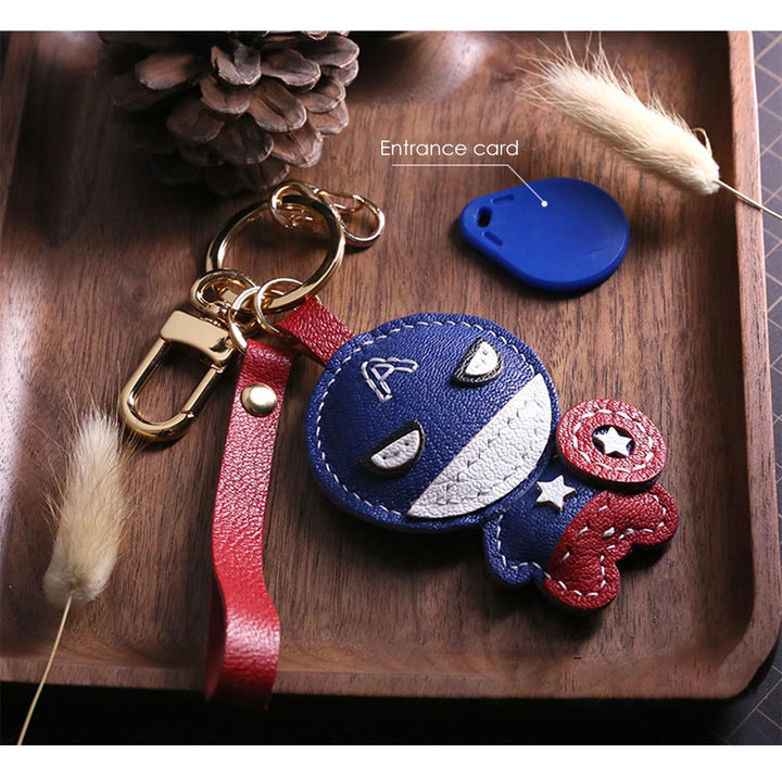 DIY Keychain for Men | Handmade Leather Captain America Keyring - POPSEWING™