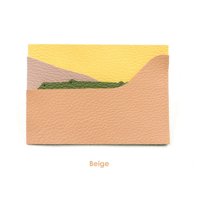 Beige leather card wallet | Simple DIY card holder | POPSEWING™