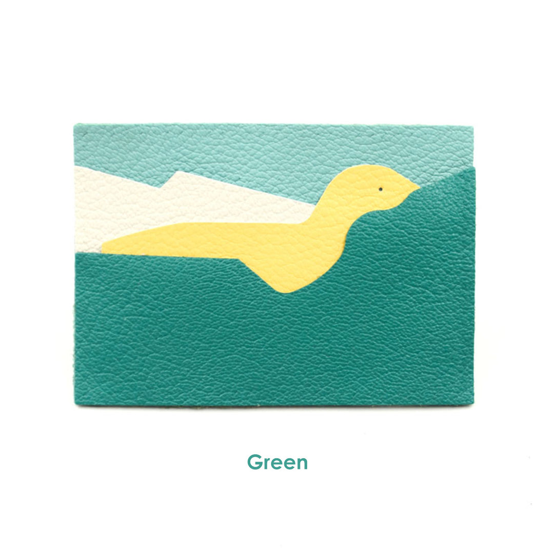 Green leather card holder | DIY leather card holder kit | POPSEWING™