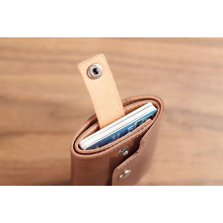 Real Leather Card Holder & Money Clip for Men and Women | Brown - POPSEWING™