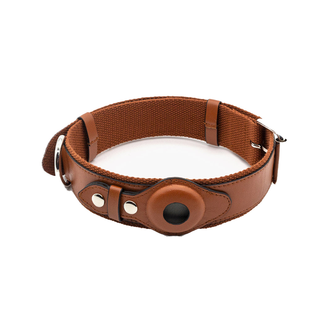 PU leather dog collar | Dog tracking leather collar