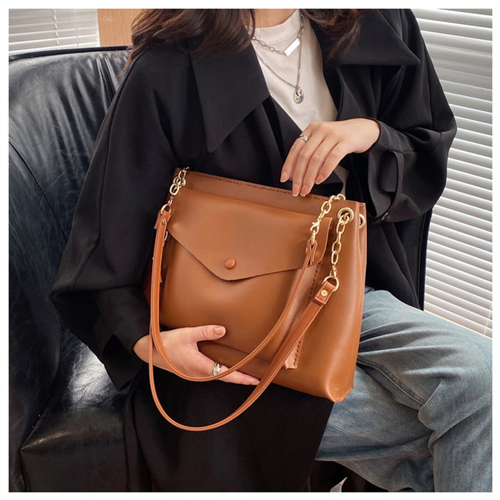 Popular Design Leather Large Square Crossbody Bag Brown | DIY Kit | POPSEWING™