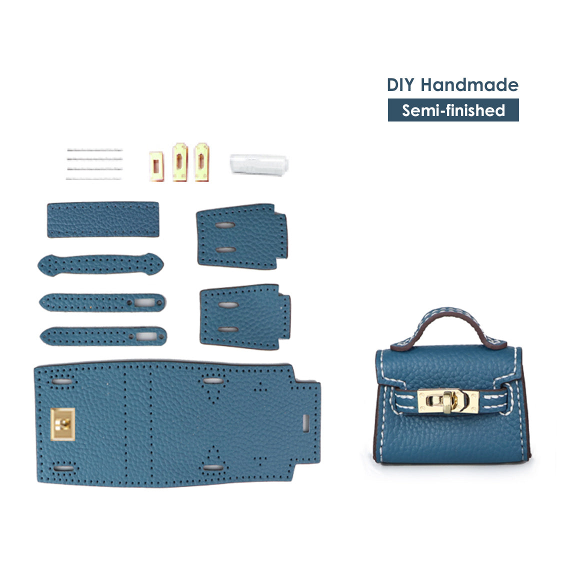 DIY Bag Charm Making Kit | Designer Leather Bag Charm Mini Kelly Bag Charm - POPSEWING™