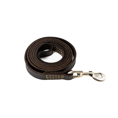 Genuine Leather Dog Leash - Black