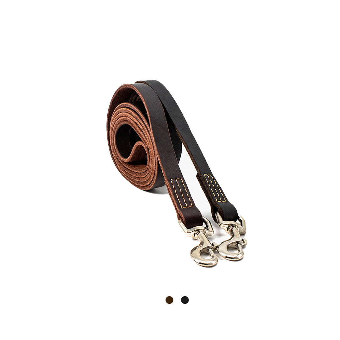 Genuine Leather Dog Leash - Dark Brown