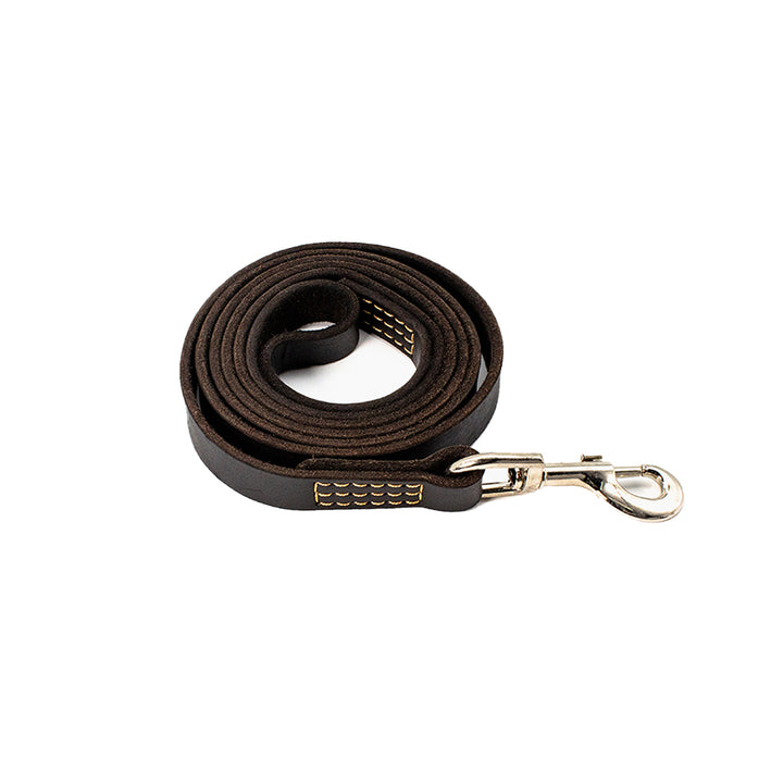 Genuine Leather Dog Leash - Dark Brown