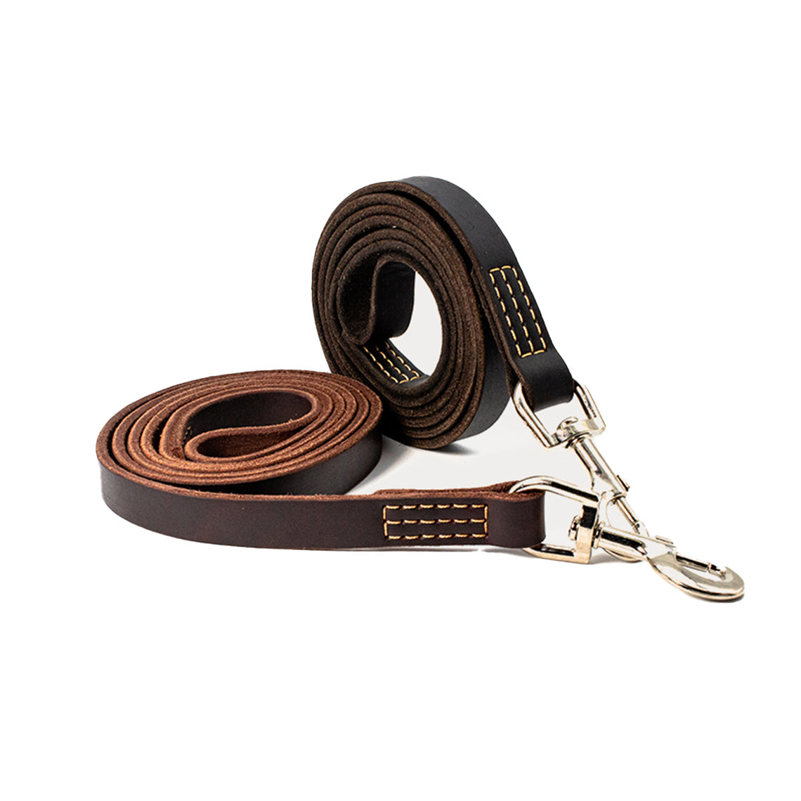 Genuine Leather Dog Leash - Dark Brown