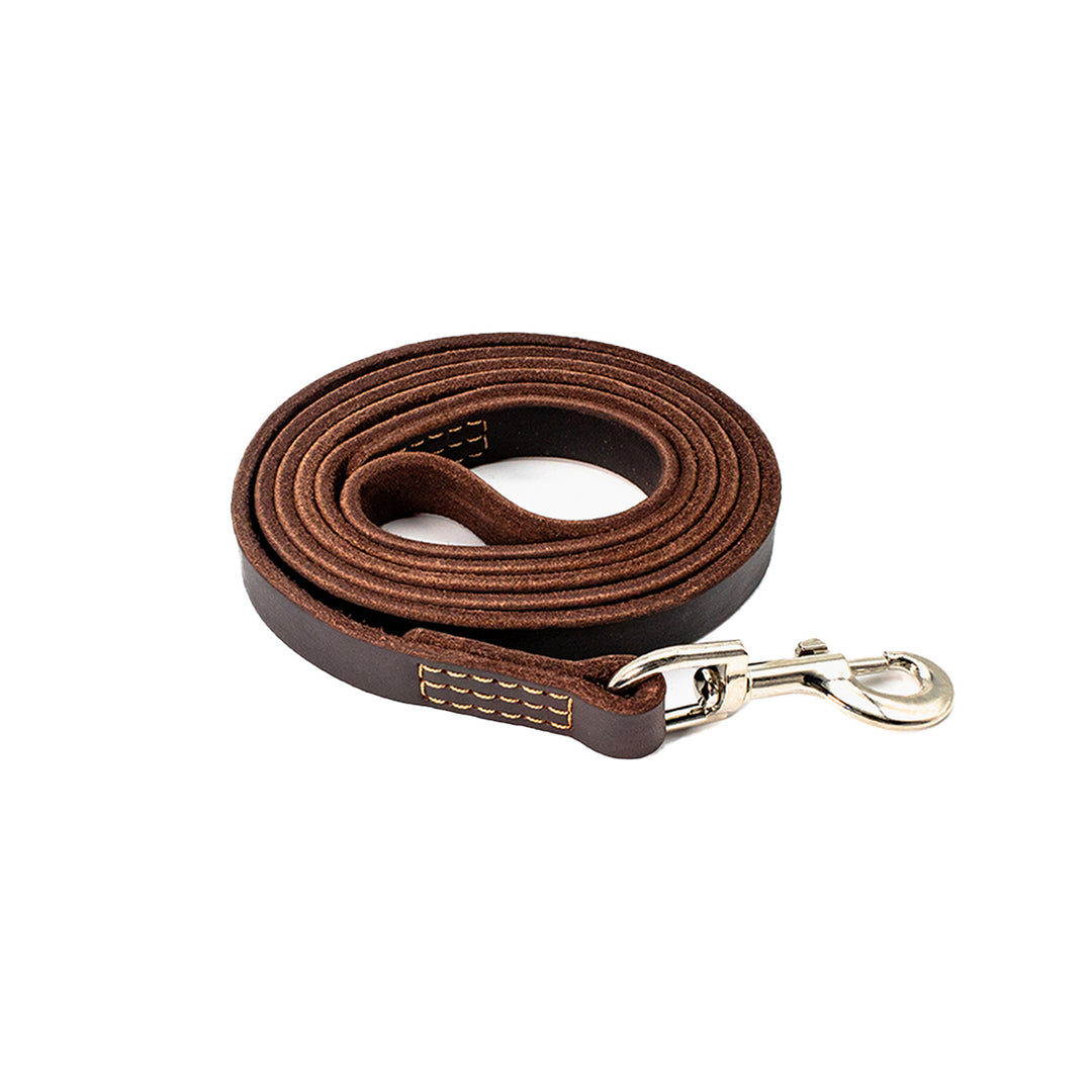 Genuine Leather Dog Leash - Dark Brown